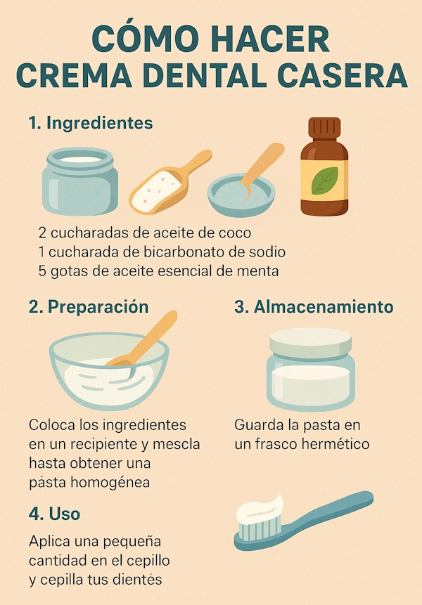 cómo hacer crema dental casera infografía